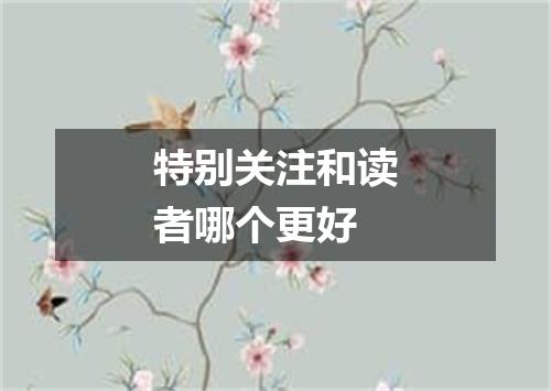 特别关注和读者哪个更好