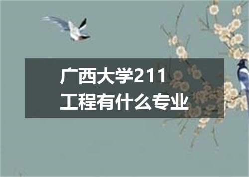 广西大学211工程有什么专业