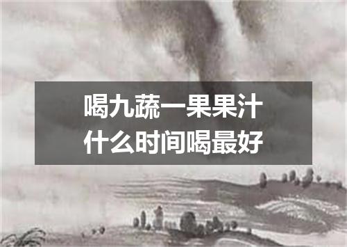 喝九蔬一果果汁什么时间喝最好