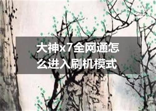 大神x7全网通怎么进入刷机模式