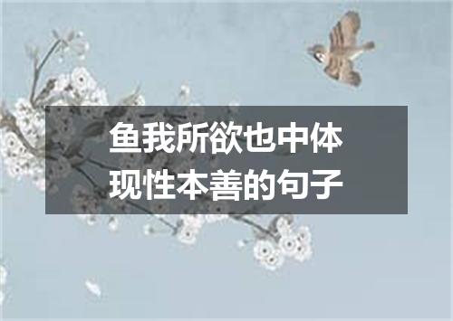 鱼我所欲也中体现性本善的句子