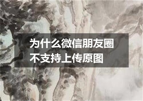 为什么微信朋友圈不支持上传原图