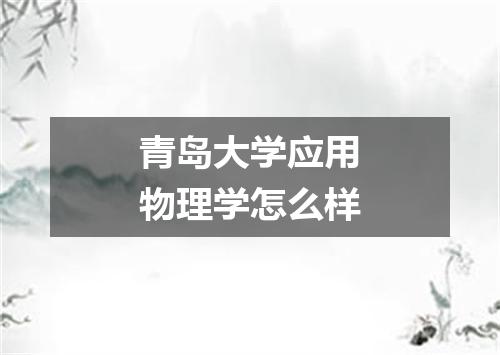 青岛大学应用物理学怎么样
