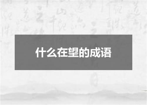 什么在望的成语
