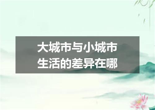 大城市与小城市生活的差异在哪