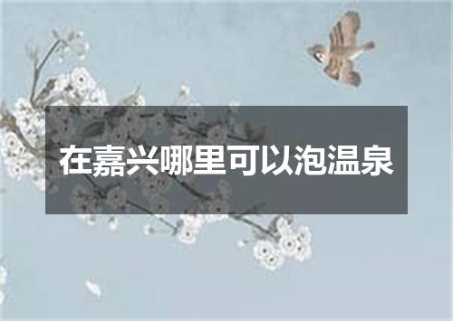 在嘉兴哪里可以泡温泉