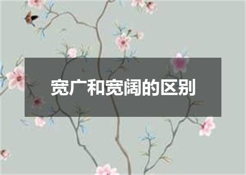 宽广和宽阔的区别