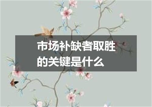 市场补缺者取胜的关键是什么