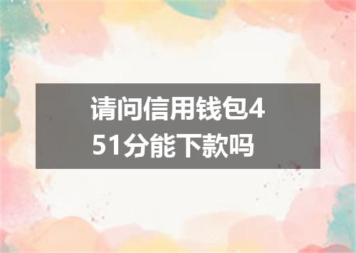 请问信用钱包451分能下款吗