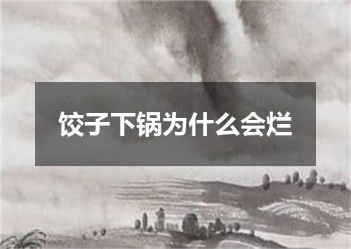 饺子下锅为什么会烂