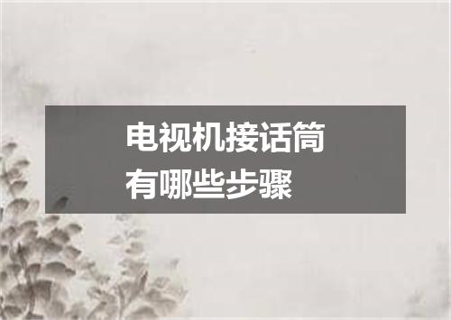 电视机接话筒有哪些步骤