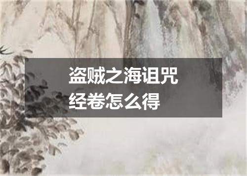 盗贼之海诅咒经卷怎么得