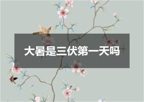 大暑是三伏第一天吗