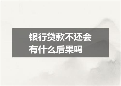银行贷款不还会有什么后果吗