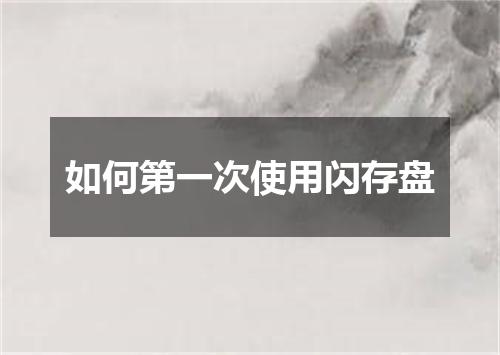 如何第一次使用闪存盘