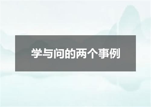 学与问的两个事例