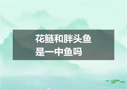 花鲢和胖头鱼是一中鱼吗