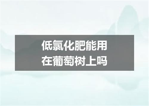 低氯化肥能用在葡萄树上吗