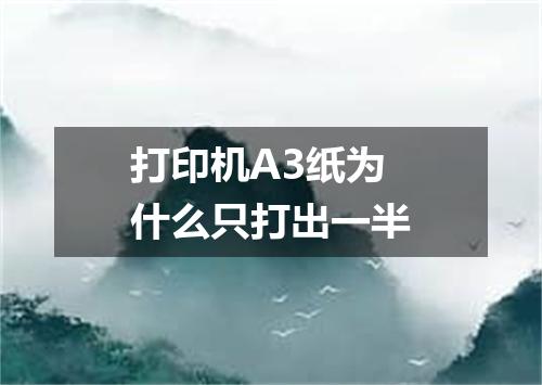 打印机A3纸为什么只打出一半