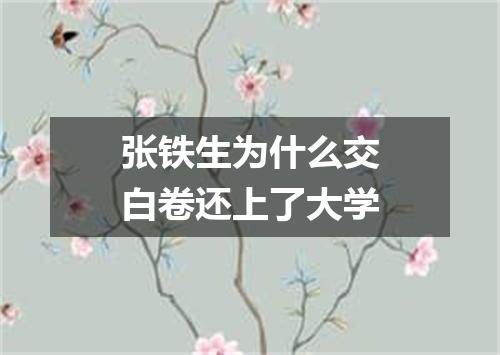 张铁生为什么交白卷还上了大学