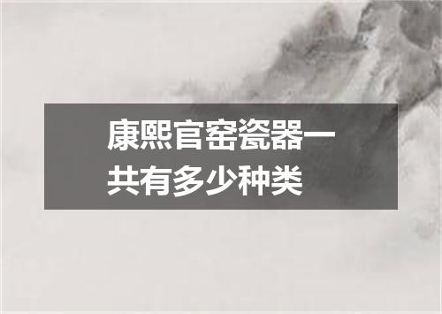 康熙官窑瓷器一共有多少种类