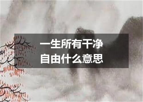 一生所有干净自由什么意思