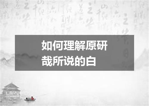 如何理解原研哉所说的白