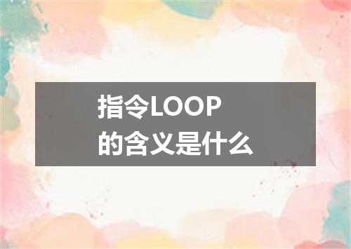 指令LOOP的含义是什么