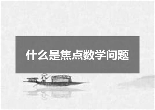 什么是焦点数学问题