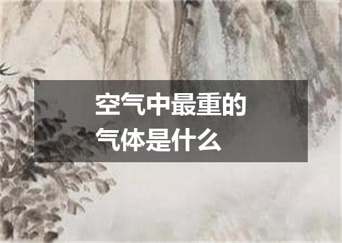 空气中最重的气体是什么