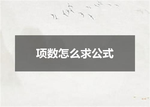 项数怎么求公式
