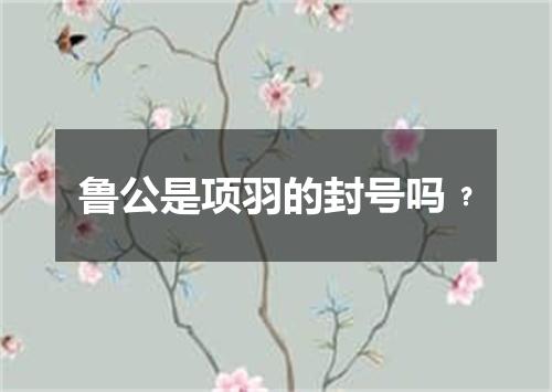 鲁公是项羽的封号吗﹖
