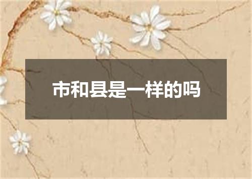 市和县是一样的吗