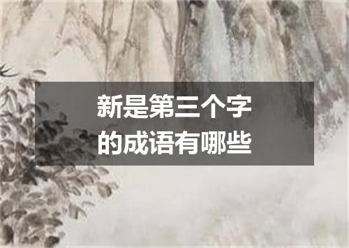 新是第三个字的成语有哪些