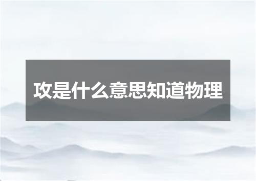 攻是什么意思知道物理