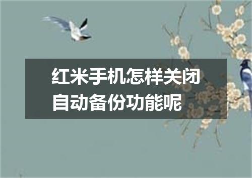 红米手机怎样关闭自动备份功能呢