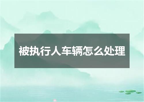 被执行人车辆怎么处理