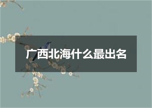 广西北海什么最出名