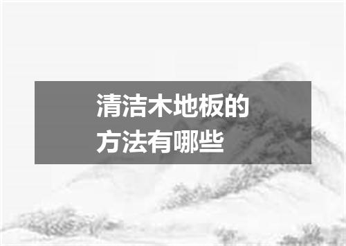 清洁木地板的方法有哪些