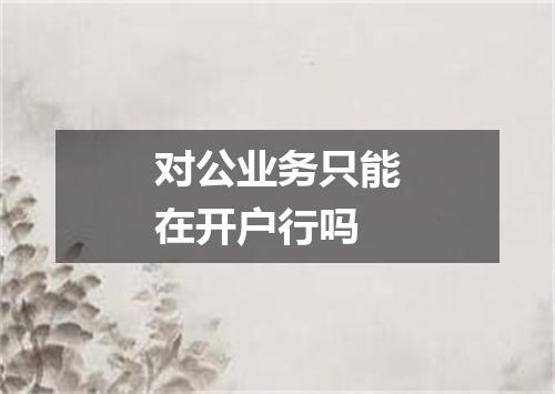 对公业务只能在开户行吗