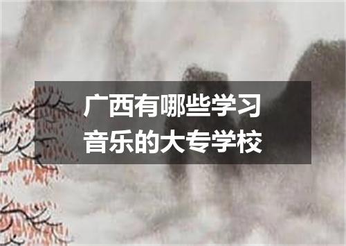 广西有哪些学习音乐的大专学校
