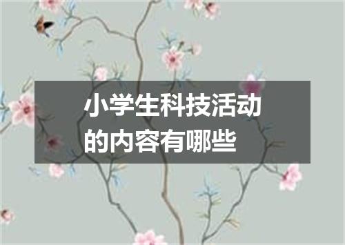 小学生科技活动的内容有哪些