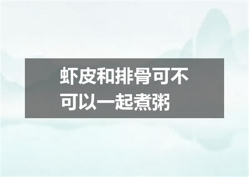 虾皮和排骨可不可以一起煮粥