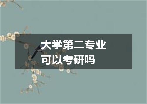 大学第二专业可以考研吗