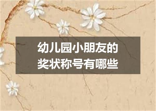 幼儿园小朋友的奖状称号有哪些