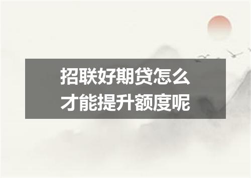 招联好期贷怎么才能提升额度呢