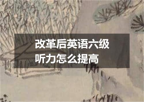 改革后英语六级听力怎么提高