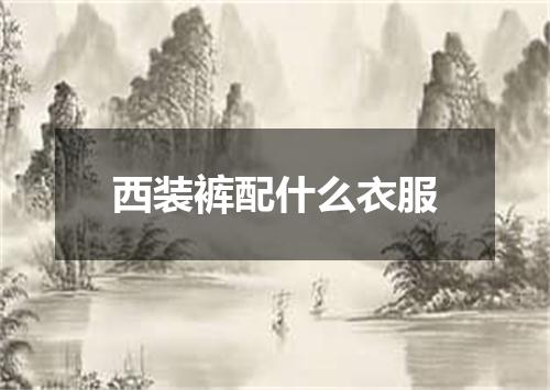 西装裤配什么衣服