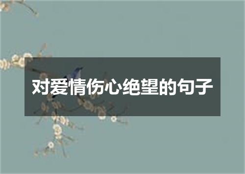 对爱情伤心绝望的句子