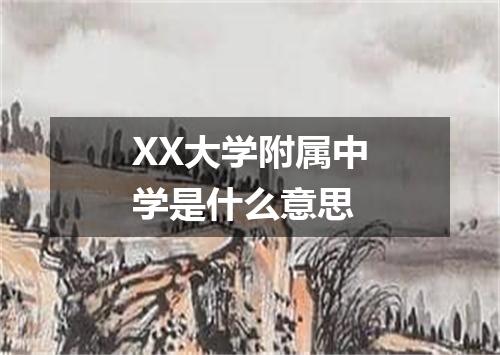 XX大学附属中学是什么意思